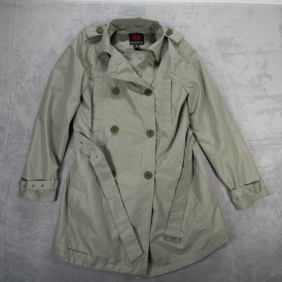 SCOTTeVEST SeV Womens Medium Trench Coat Sage Green Pockets Travel Business TEC - Picture 1 of 12
